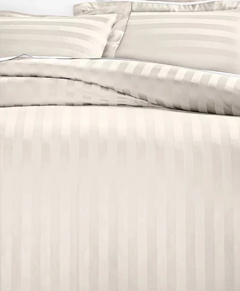 $250 Charter Club 1.5" Rayas 550 TC 100% Algodón 3 Piezas King Funda Nórdica Fundas Foto 1 de 4