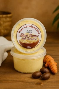 Raw Unrefined Shea Butter with Turmeric | 100% Natural Skin Moisturizer -200g - Picture 1 of 3