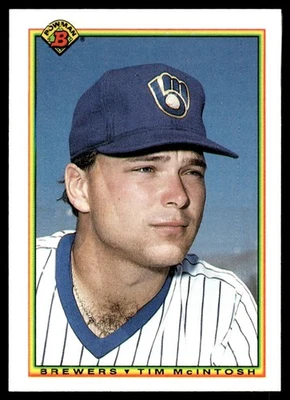 1990 Bowman Tim McIntosh Rookie Milwaukee Brewers #394 - Image 1 of 2