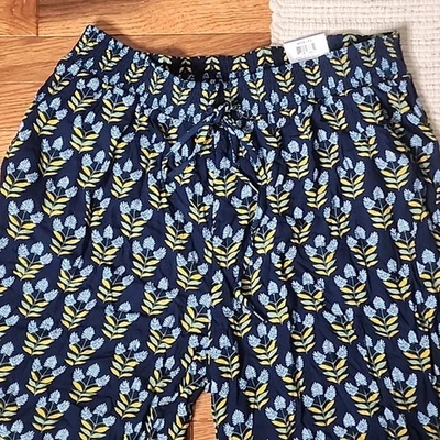 Pantalones Cortos Style & Co Pierna Ancha XL Azul Floral Tiro Medio Cintura Calada Bohemio Foto 1 de 4