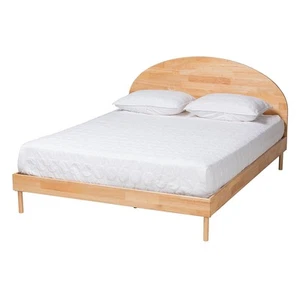 Baxton Studio Denton Platform Bed Queen Natural Brown (232-13248-HiT) - Picture 1 of 9
