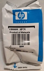 Cartucho de tinta negro HP 74 genuino OEM CB335W nuevo sellado de fábrica - Imagen 1 de 4