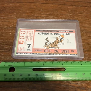 1985 AUBURN VS MISSISSIPPI STATE - FOOTBALL TICKET STUB - 10/26/1985 Fair Shape - Picture 1 of 8