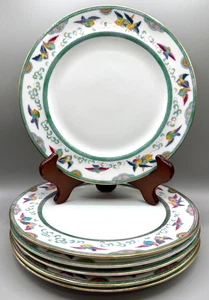 ANTIQUE ESTATE ROYAL DOULTON E7212 PLATE SET GOLD RIM MULTI COLOR BIRDS - Bild 1 von 12