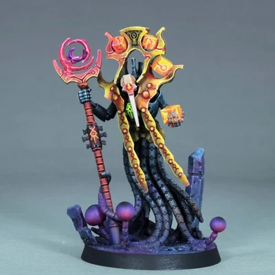 Painted Necron Chronomancer Cryptek Miniature Warhammer 40k entropic lance osl - Image 1 of 4