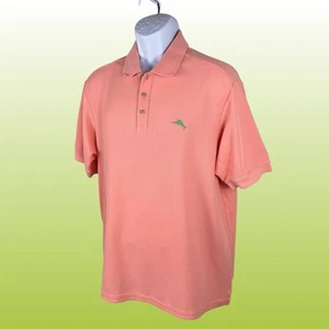 Tommy Bahama Supima Mezcla de Algodón Manga Corta Polo Coral Rosa Grande - Imagen 1 de 12