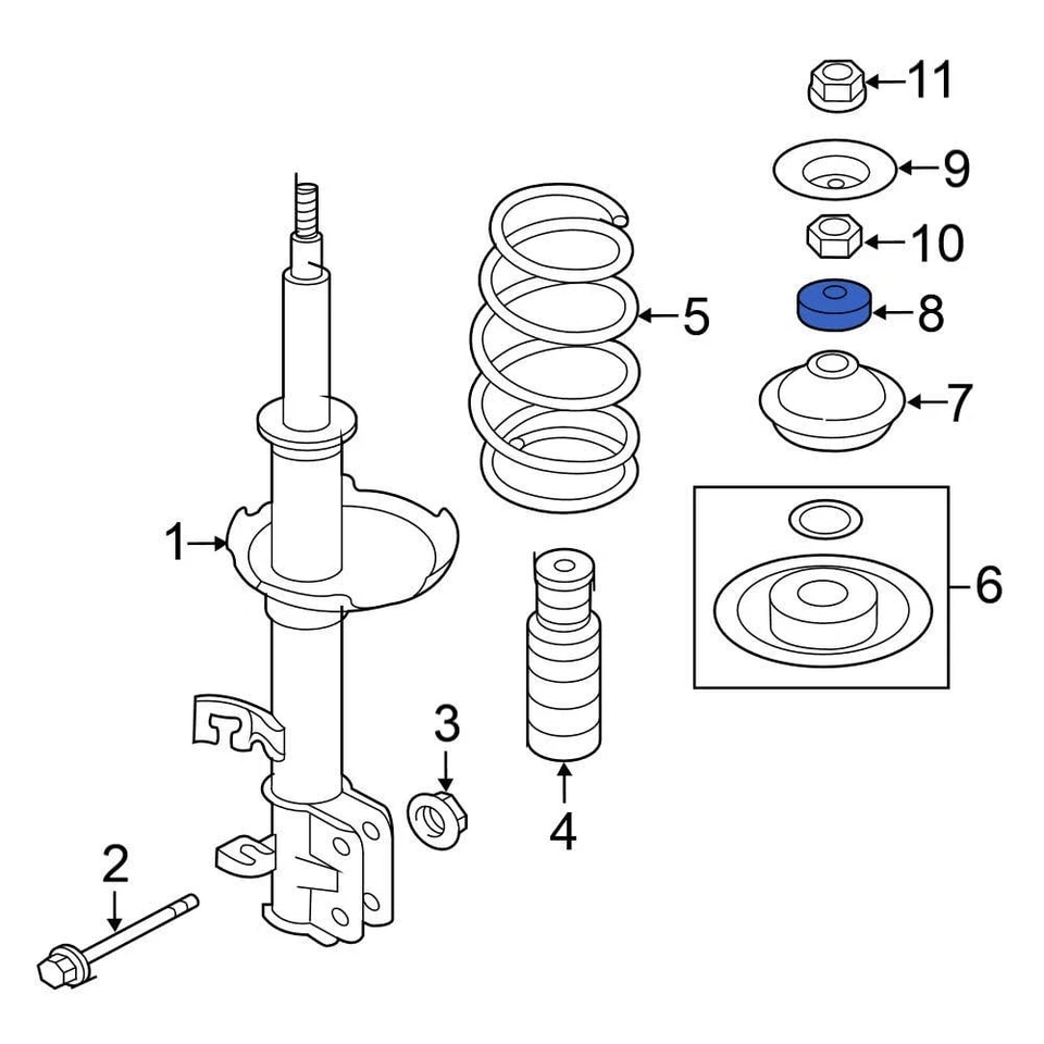 For Nissan Versa Note 2014-2019 Nissan 543251HA0A Front Suspension Strut Bearing Foto 1 de 1