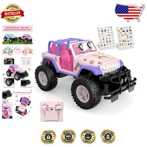 Vehículo RC rosa 1:16 seguro y elegante con pegatinas hágalo usted mismo - regalo perfecto para niños - Imagen 1 de 10