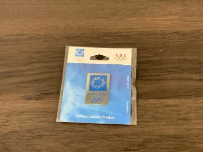 2004 OLYMPIC ATHENS USA SILVER/BLUE PIN-NEW IN PACKAGE  - Image 1 of 4