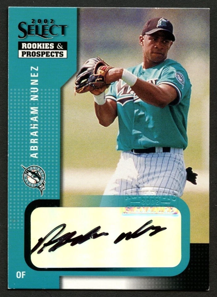 Tarjeta coleccionable de béisbol Donruss 2002 autografiada firmada por Abraham Núñez #1 Foto 1 de 1