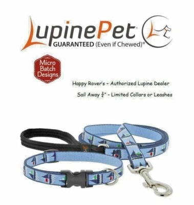 Correa para perro Lupine Lifetime EDICIÓN LIMITADA - 3/4" - Barcos - Navega lejos Foto 1 de 4