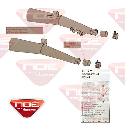 MARMITTA SCARICO KAWASAKI GPZ 750 900 R SITO 1275 COD.564 - Imagen 1 de 4