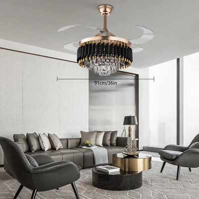 Adjustable Ceiling Fan Light With Remote Control Ceiling Fan Lamp For Bedroom - Image 1 of 4