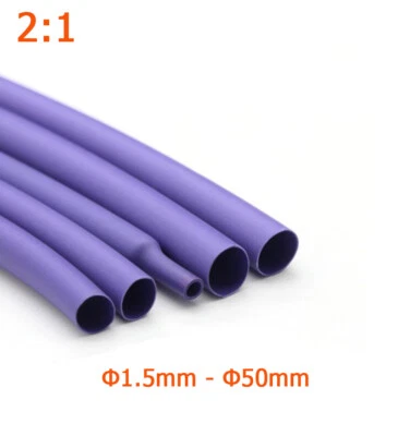 1mm-50mm Purple 2:1 Heatshrink Tube Sleeving Heat Shrink Tubing Wrap Cable Wire  - Image 1 of 4