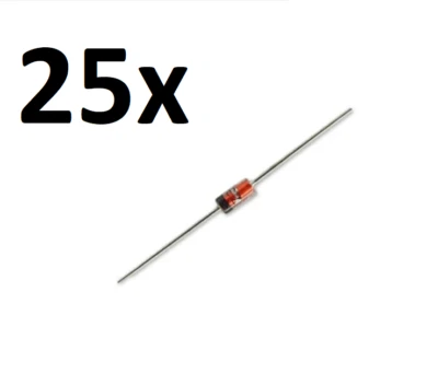 25 pieces 1N34A Germanium Diode DO-35 IN34A  E76 - Image 1 of 2