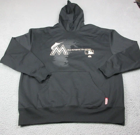 Miami Marlins Sweater Mens Extra Large Black Casual MLB Baseball Sweatshirt Cover