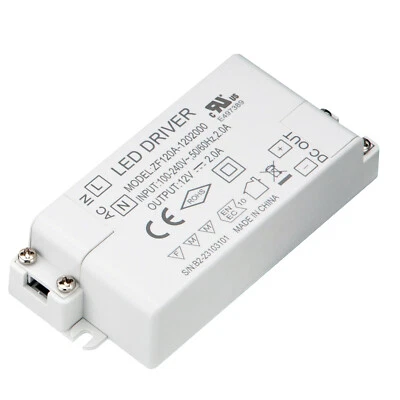 AC 110v/240v to DC 12V 24W Transformer Power LED Driver Adapter Home Kitchen US - Image 1 of 4