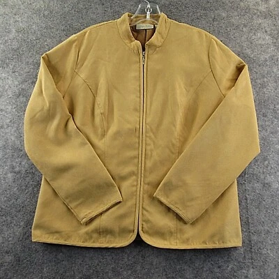 Chaqueta Studio Works Mujer 12 Beige Imitación Gamuza Cremallera Completa Forrada Poliéster Sin Bolsillo Foto 1 de 4