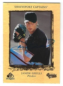 JASON GRILLI SHREVEPORT CAPTAINS SIGNED CARD BRAVES RANGERS ROCKIES TIGERS ANGEL - Picture 1 of 1