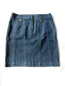 Pilcro Anthropologie Talla 28 (6) Denim Lavado Oscuro Falda Lápiz Pantalón Costura - Imagen 1 de 3