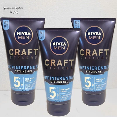 3x 150ml Nivea Men Craft Stylers Definierendes Stylinggel Semi Matt Finish stark - Bild 1 von 2