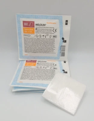 Melolin Sterile Dressing Pads 5cm x 5cm - Bulk Pack of 25 - Quick Ship & Quality