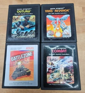 Atari 2600 Lot: Battlezone, Yar's Revenge, Outlaw, Combat - Picture 1 of 6