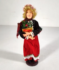 Vtg Lady Christmas Caroler Figurine Doll w/ Bonnet - Imagen 1 de 8