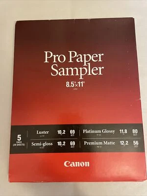 Canon Pro Paper Luster Sampler Pack 8.5 x 11" - Total 20 Sheets #8657B012 - Image 1 of 2