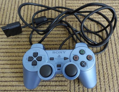 PS2 AQUA BLUE DUALSHOCK2 Analog Controller SCPH-10010 Playstation Maintained 802 - Image 1 of 4