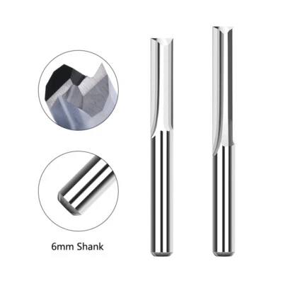 1/2/7er VHM Schaftfräser 6mm Schaft Z=2 Gerade CNC Fräser Oberfräse für Holz PVC - Bild 1 von 4