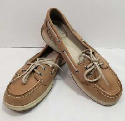 Sperry Womens Top-Sider Angelfish Linen/Oat Leather Waterproof Boat Shoes Size 7 - Image 1 of 4