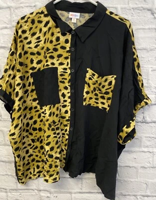 NEW Lularoe Amy Women 3XL shirt blouse top cheetah leopard Short Sleeve Relaxed - Image 1 of 4