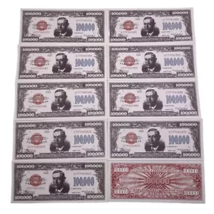 10 pezzi banconote cartacee americane 100000 dollari presidente Wilson collezione e regalo - Foto 1 di 4