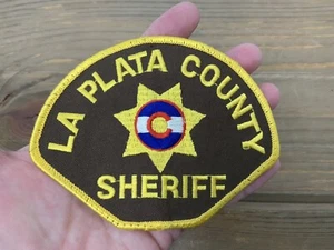 La Plata County Sheriff Polizei Aufnäher Colorado braun gelb groß 4,5" TOP - Bild 1 von 12
