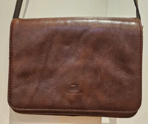 Vintage DAVID JONES Collection Tan Leather Crossbody Bag - Picture 1 of 11