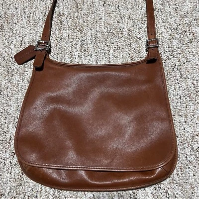 Bandolera Coach 9082 de Colección Delgada Bolso de Montura Hippie Marrón Cuero Cartera Boho Foto 1 de 4