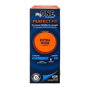 One My One Extra Wide and Long 60K Condoms - Premium Latex - 10 count - Picture 1 of 4