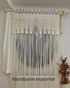 Macrame Curtain Wedding Backdrop Arch Doorway Window Hanging Curtain Wall Decor - Picture 1 of 5