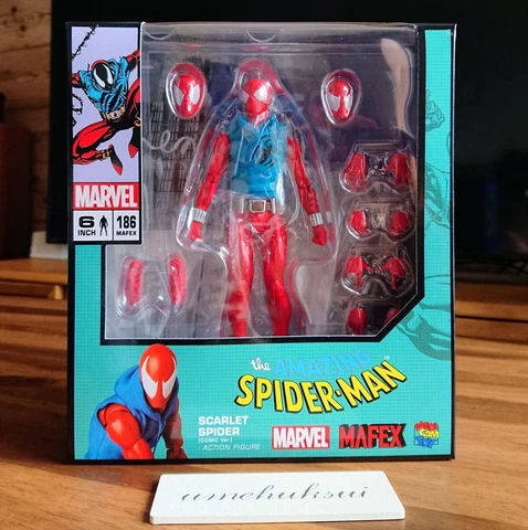 MEDICOM TOY MAFEX No.186 SCARLET SPIDER COMIC Ver. SPIDER-MAN Figure Genuine New Cover