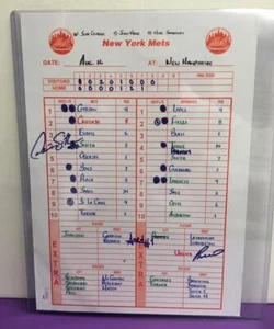 AMED ROSARIO DOM SMITH URENA Autograph AA Lineup Card METS @ NH JSA ~ R59883 - Picture 1 of 1