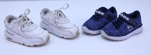 Toddler Tennis Shoe Lot Nike Air Max Solid White 833416 RBX Blue Slip On Sz 7 7c - Picture 1 of 12