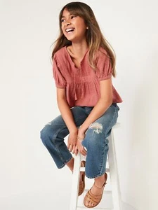 OLD NAVY ~ New! NWT Girl's 16 ~ Medium Wash High Rise Slouchy Straight Jeans b40 - Picture 1 of 3