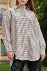 Shirt in plain white-beige checkered Size 0, 2, 4, 6 US Fashionable NEW