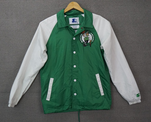 Giacca Uomo Starter Kelly Verde Boston Celtics Chief Coaches Raglan Full Snap S