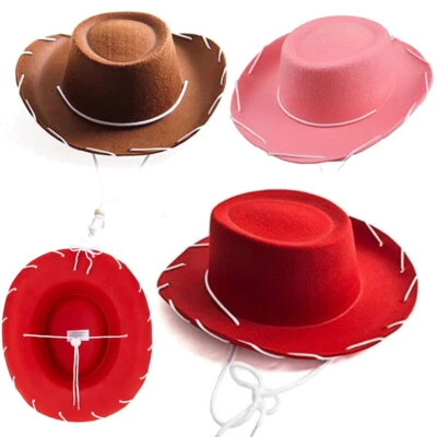 Felt Cowboy Hat Western Cowgirl Hat Rodeo Style Costume - CHILD SIZE - Image 1 of 4