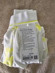 NWT Lululemon Court Rival High-Rise Skirt Extended Liner, 4 Electric Lemon - Picture 1 of 5