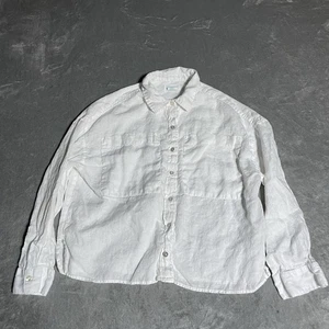 Cynthia Rowley Hemd Damen Medium weiß Leinen Button Down Strand Küste adrett - Bild 1 von 6