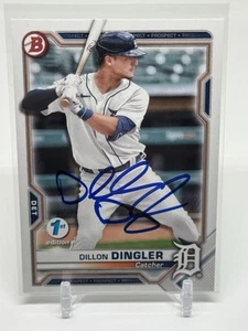 2021 Bowman 1st Edition #BFE-72 Dillon Dingler SIGNED Detroit Tigers - Picture 1 of 2