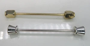 Vintage Set 2 gold & silberfarbene Langhantel Schraube Kleid Hemd Kragen Bars - Bild 1 von 3